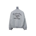  DIOR CD Atelier vertical stripe front and back embroidered baseball jacket