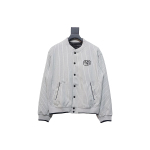  DIOR CD Atelier vertical stripe front and back embroidered baseball jacket