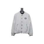  DIOR CD Atelier vertical stripe front and back embroidered baseball jacket