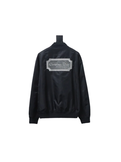 DIOR CD back square logo embroidered flight jacket 1 02