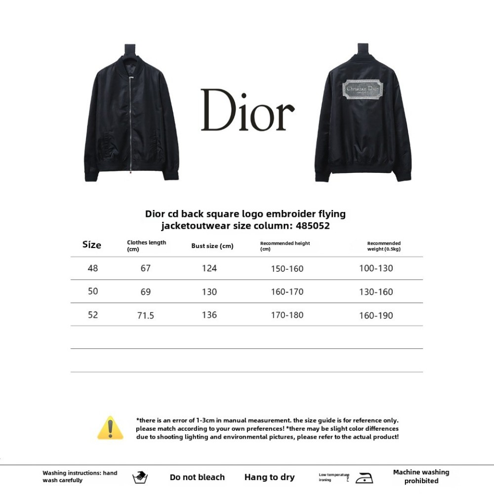  DIOR CD back square logo embroidered flight jacket 1