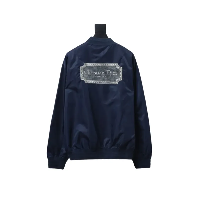 DIOR CD back square logo embroidered flight jacket 2