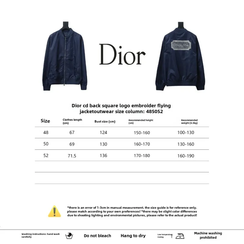 DIOR CD back square logo embroidered flight jacket 2