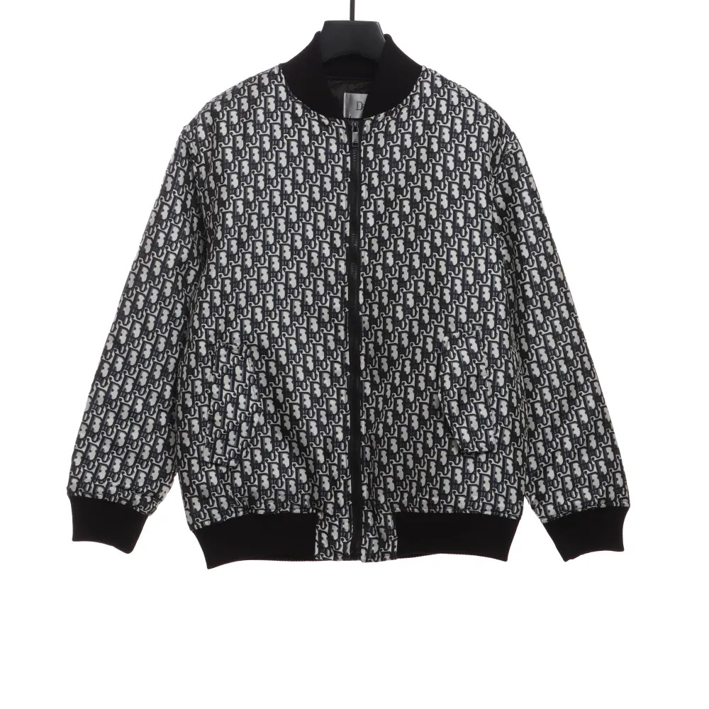 D*or classic monogram full print zipper jacket