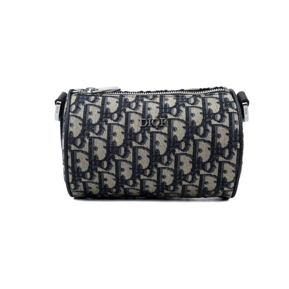 D*or oblique printed monogram embroidered cylindrical bag