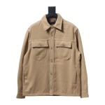 Louis Vuitton 23FW double-faced cashmere khaki jacket