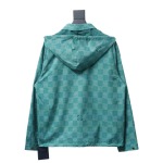 Louis Vuitton 24ss green plaid checkerboard hooded windbreaker Jacket