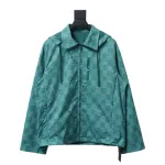 Louis Vuitton 24ss green plaid checkerboard hooded windbreaker Jacket
