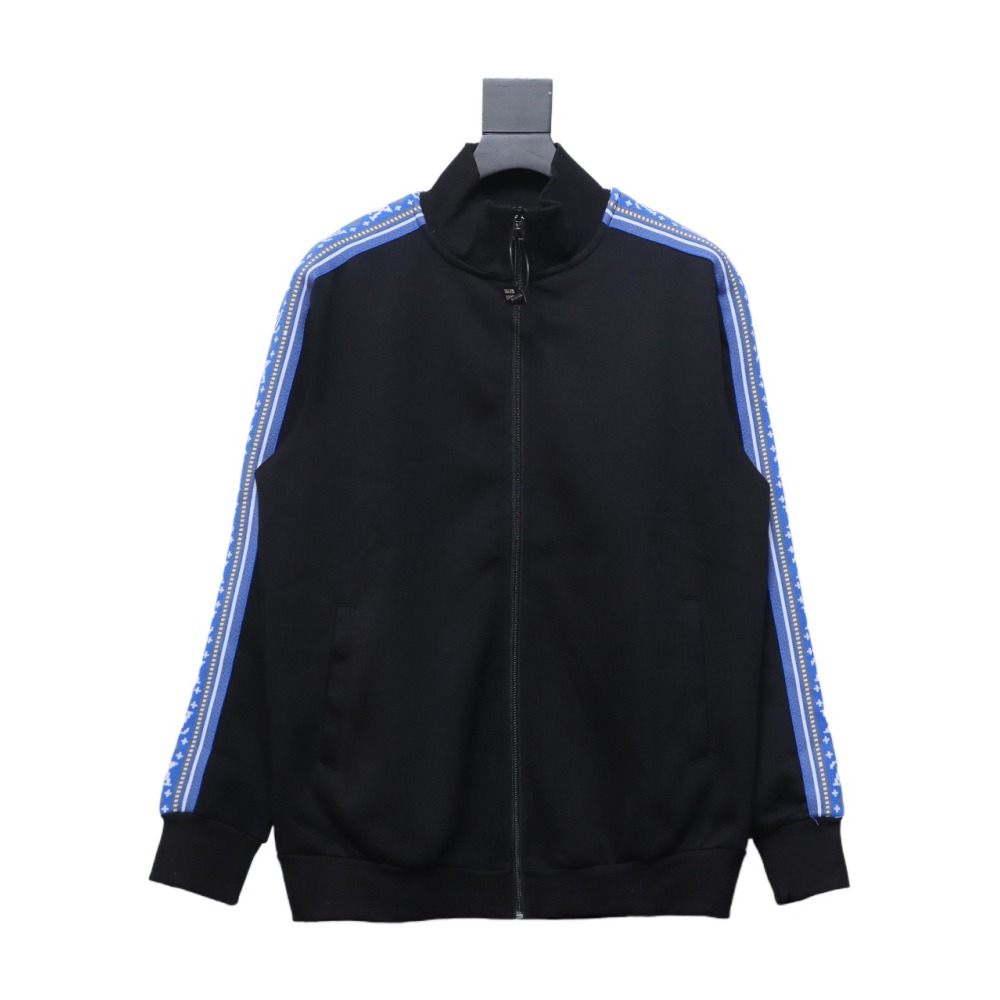  Louis Vuitton Fair Isle blue webbing striped sports suit stand collar jacket