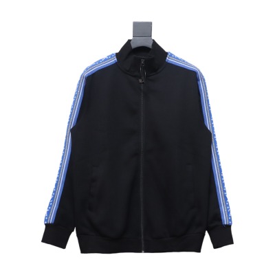  Louis Vuitton Fair Isle blue webbing striped sports suit stand collar jacket 01