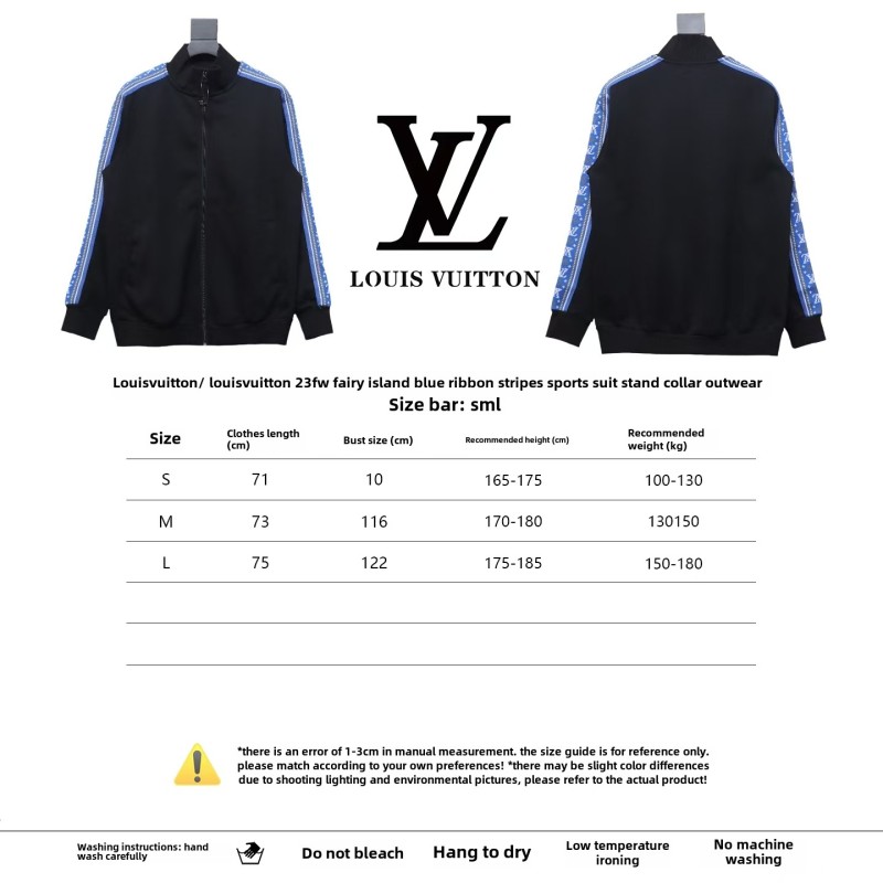  Louis Vuitton Fair Isle blue webbing striped sports suit stand collar jacket
