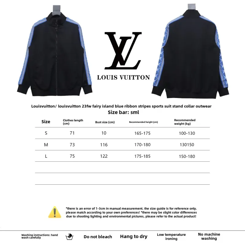  Louis Vuitton Fair Isle blue webbing striped sports suit stand collar jacket