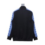  Louis Vuitton Fair Isle blue webbing striped sports suit stand collar jacket