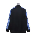  Louis Vuitton Fair Isle blue webbing striped sports suit stand collar jacket