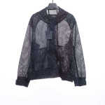  Louis Vuitton gradient monogram mesh hooded jacket black