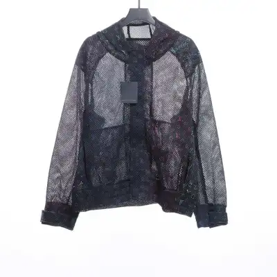 Louis Vuitton gradient monogram mesh hooded jacket black 01