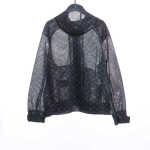  Louis Vuitton gradient monogram mesh hooded jacket black