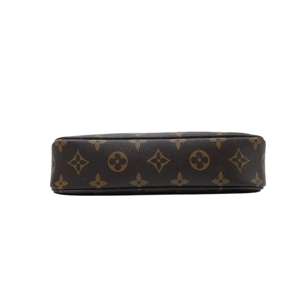 l**is V*t*n ivy classic monogram printed chain coated canvas baguette bag for women brown