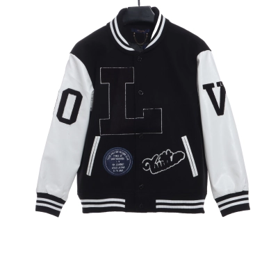 Louis Vuitton large VLOGO patchwork leather baseball jacket 01