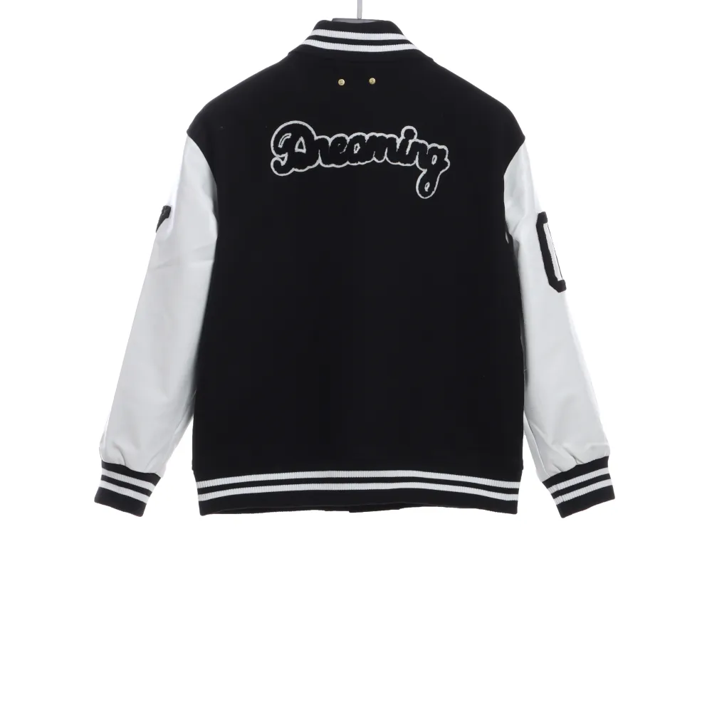 Louis Vuitton large VLOGO patchwork leather baseball jacket