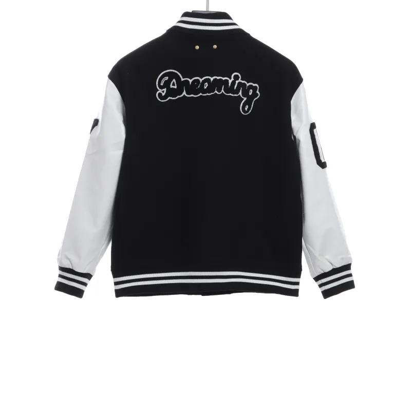 Louis Vuitton large VLOGO patchwork leather baseball jacket