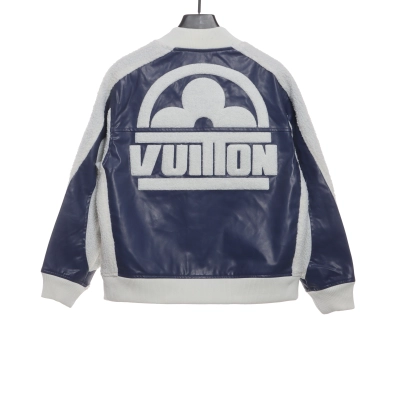 Louis Vuitton logo LOGO patchwork sleeves baseball jacket 02