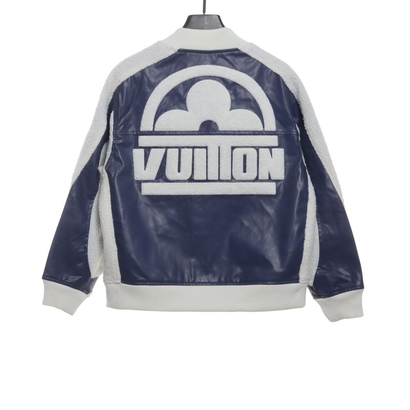  Louis Vuitton logo LOGO patchwork sleeves baseball jacket