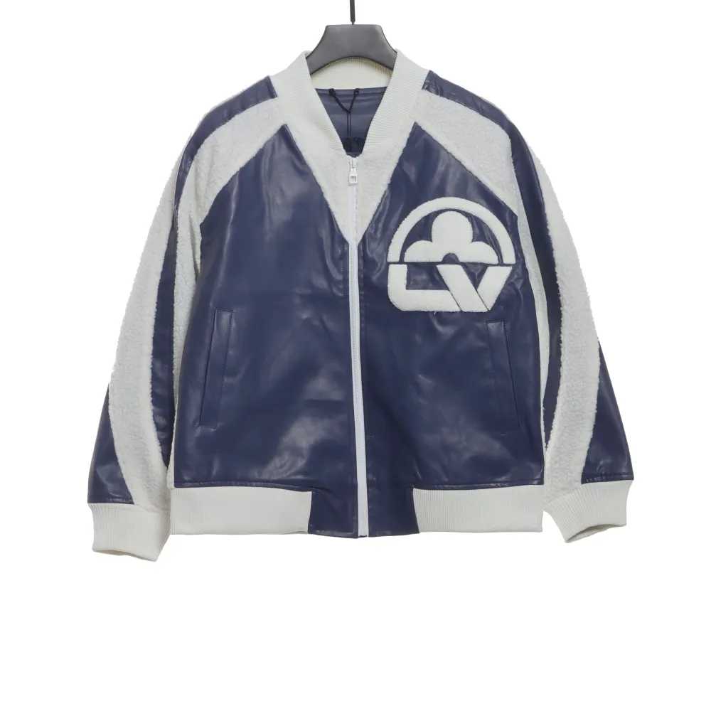 Louis Vuitton logo LOGO patchwork sleeves baseball jacket