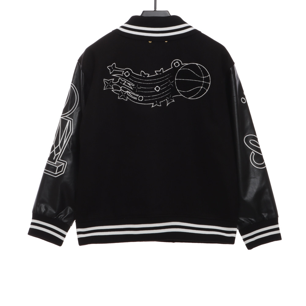 Louis Vuitton NBA patchwork sleeve baseball jacket