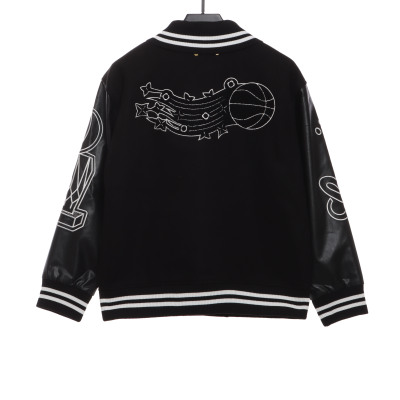  Louis Vuitton NBA patchwork sleeve baseball jacket 02