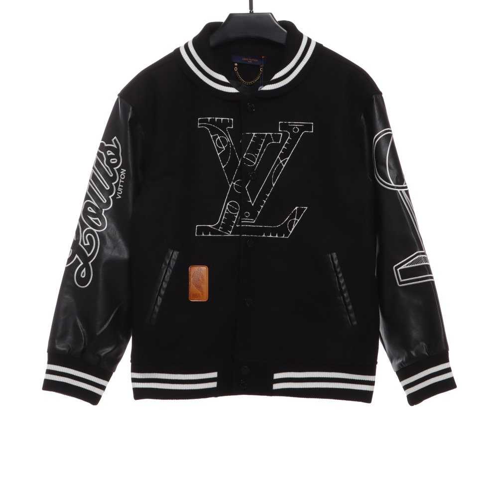 Louis Vuitton NBA patchwork sleeve baseball jacket
