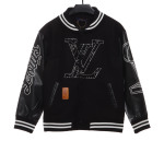 Louis Vuitton NBA patchwork sleeve baseball jacket