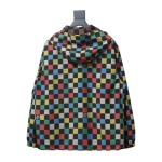  Louis Vuitton old flower checkerboard hooded windbreaker Jacket