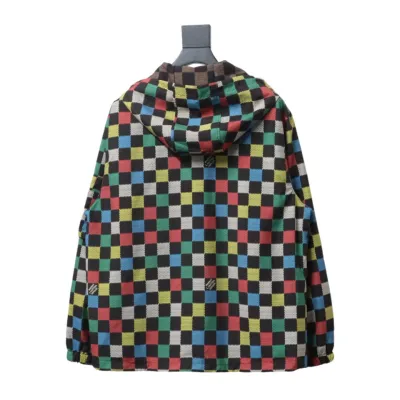 Louis Vuitton old flower checkerboard hooded windbreaker Jacket 02