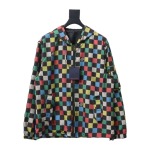  Louis Vuitton old flower checkerboard hooded windbreaker Jacket