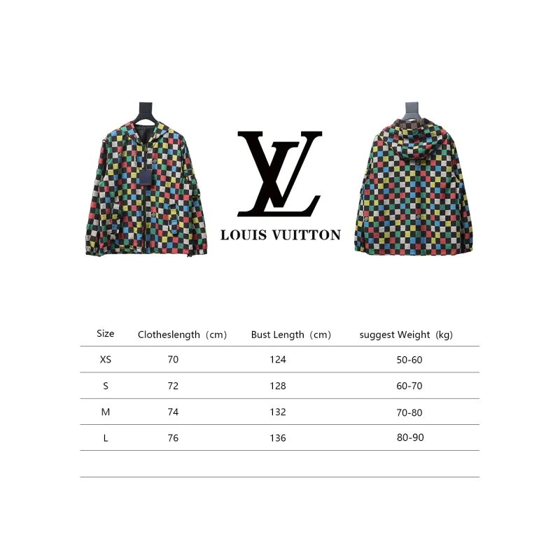 Louis Vuitton old flower checkerboard hooded windbreaker Jacket