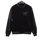 Louis Vuitton towel embroidery patchwork leather tweed jacket