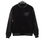Louis Vuitton towel embroidery patchwork leather tweed jacket