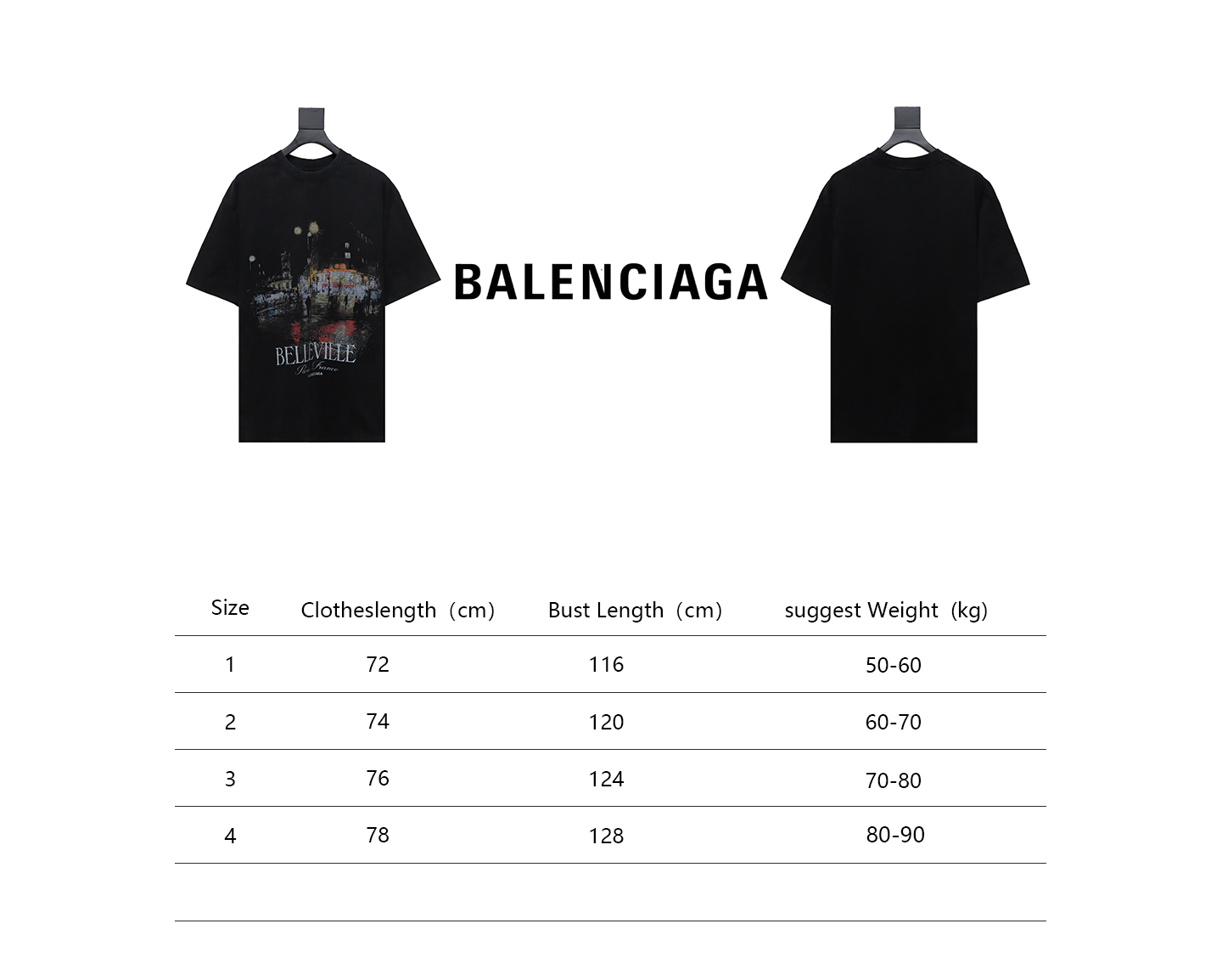 Balenciaga24ss night scene digital direct injection T-Shirts