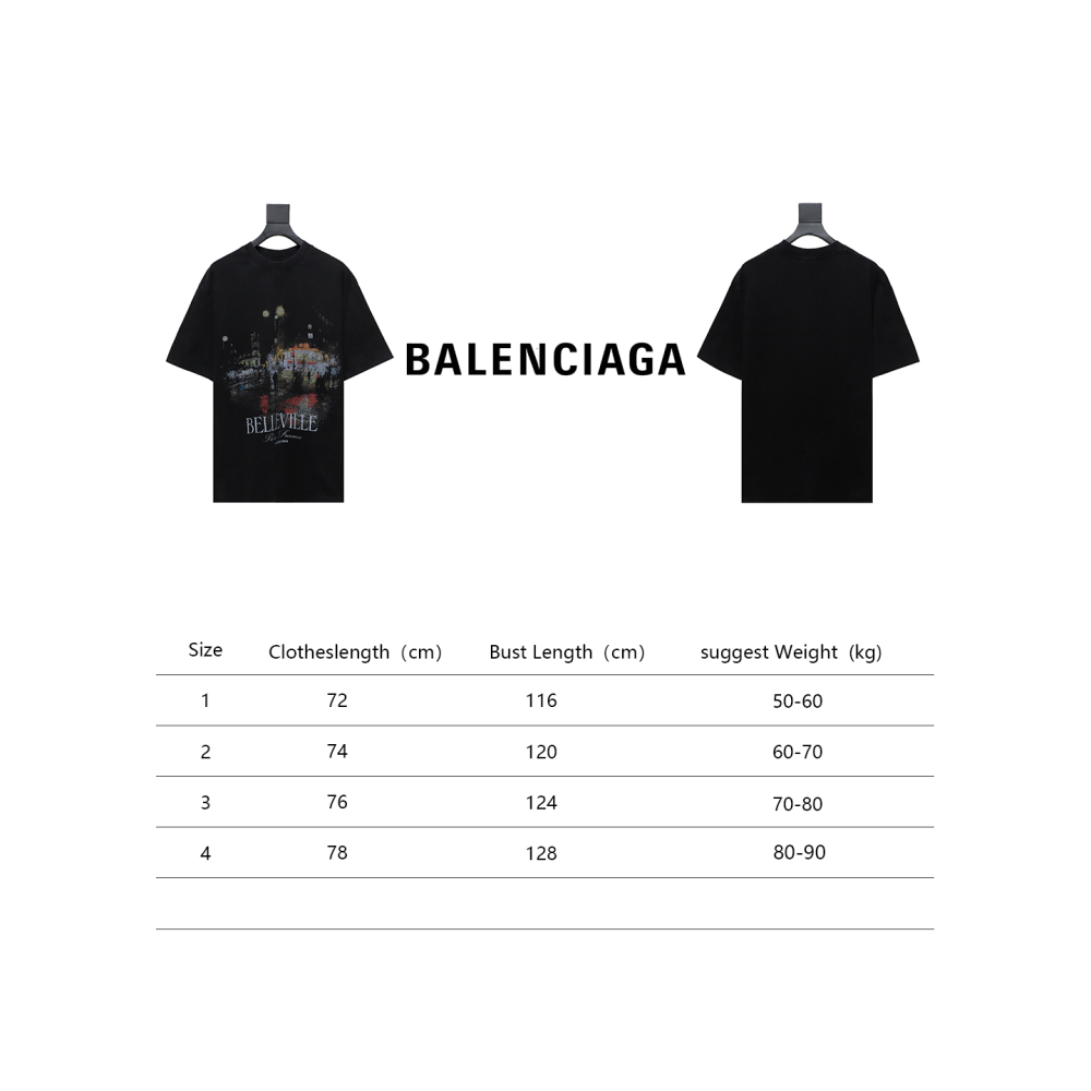 Balenciaga24ss night scene digital direct injection T-Shirts