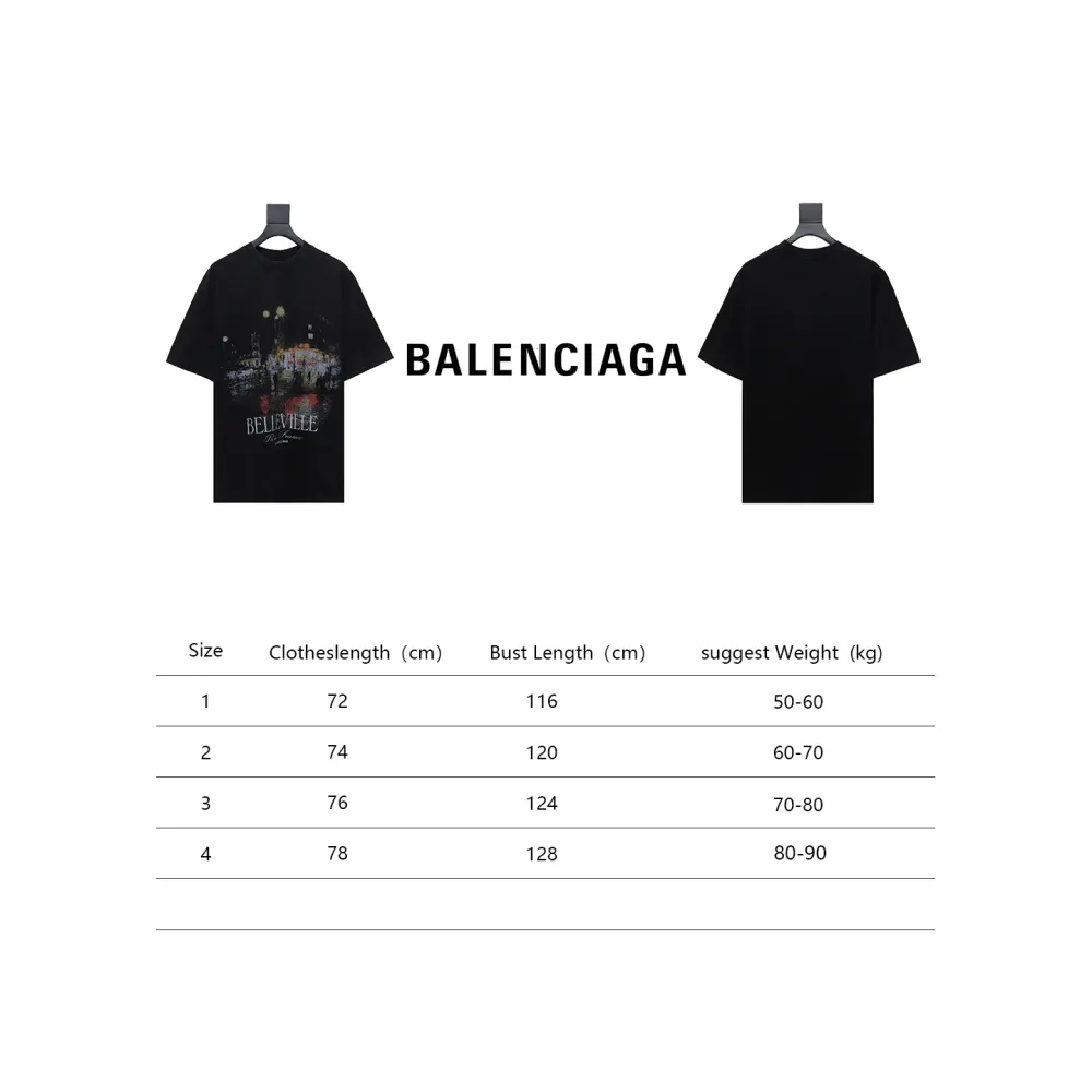 PK Balenciaga24ss night scene digital direct injection T-Shirts