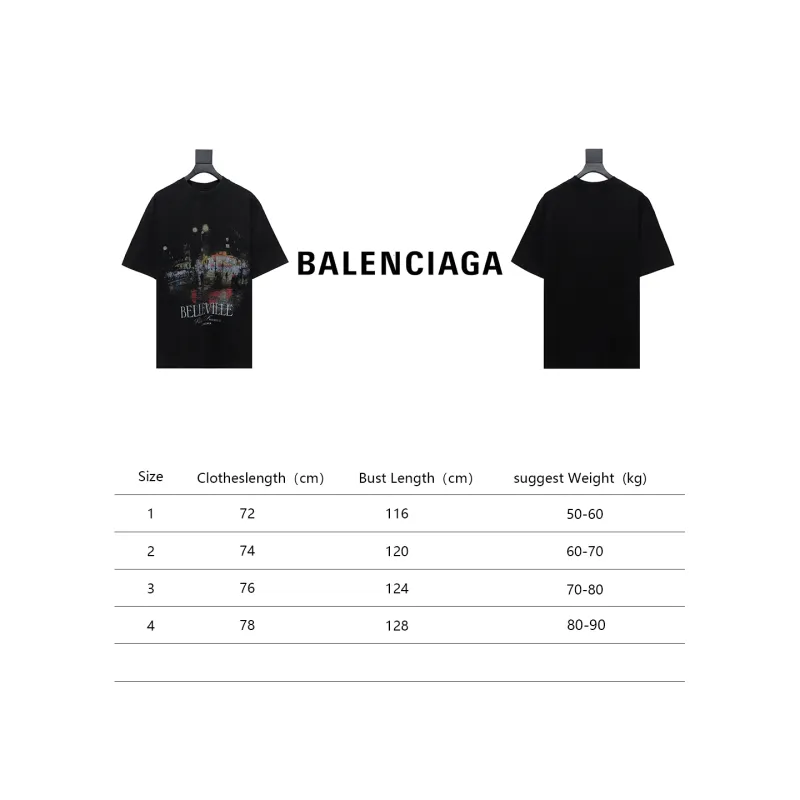 PK Balenciaga24ss night scene digital direct injection T-Shirts