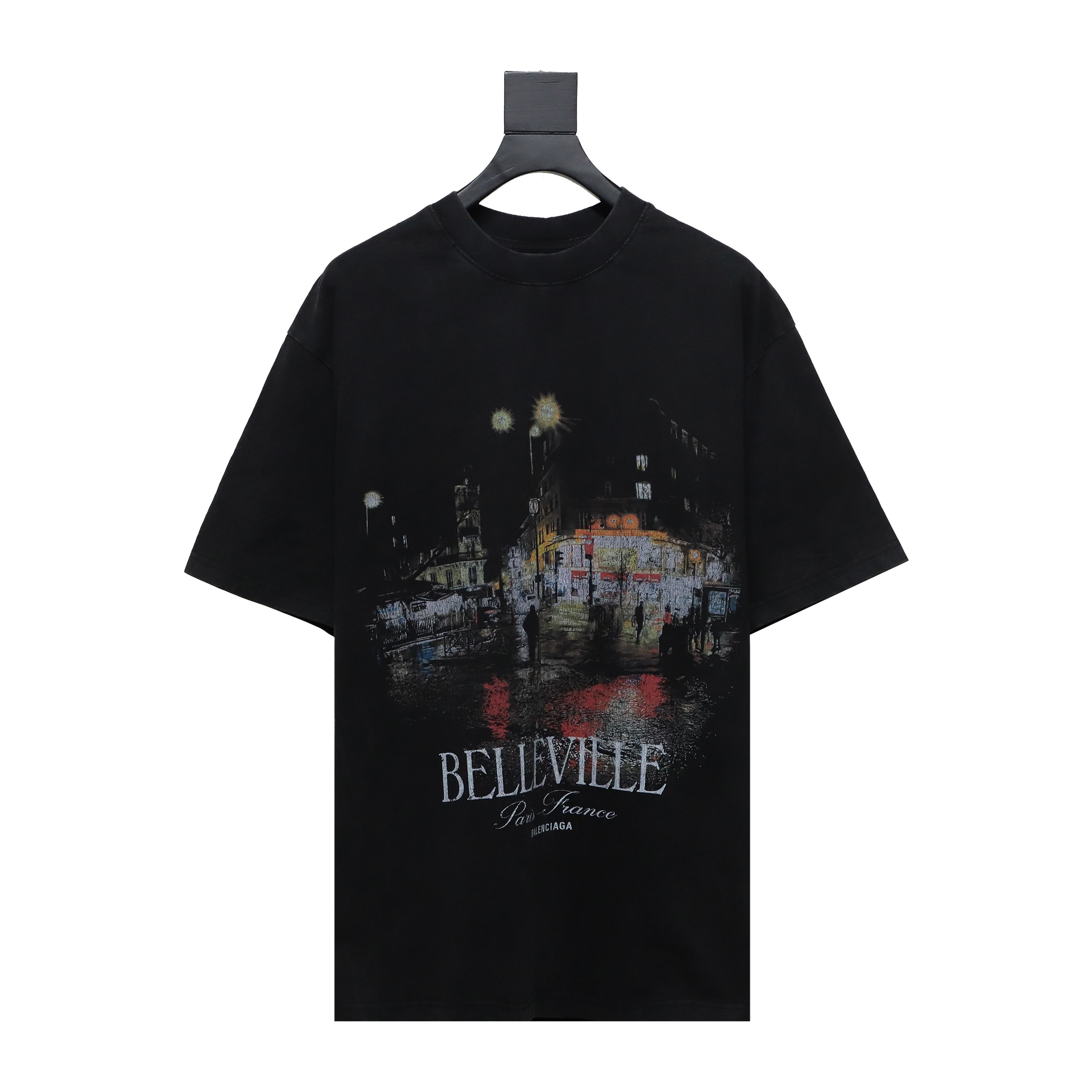 Balenciaga24ss night scene digital direct injection T-Shirts