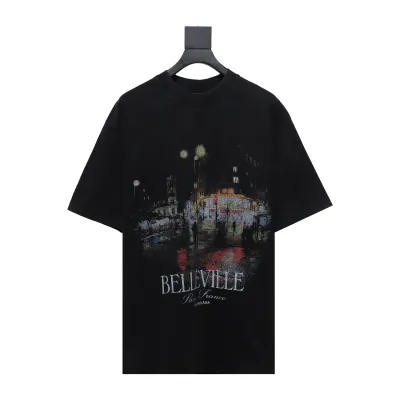 PK Balenciaga24ss night scene digital direct injection T-Shirts 01
