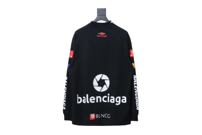  Balenciaga 23ss multi-element print full-mark long-sleeved T-shirt 1 02