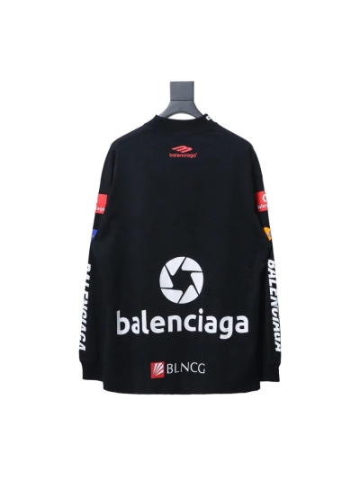  Balenciaga 23ss multi-element print full-mark long-sleeved T-shirt 1 02