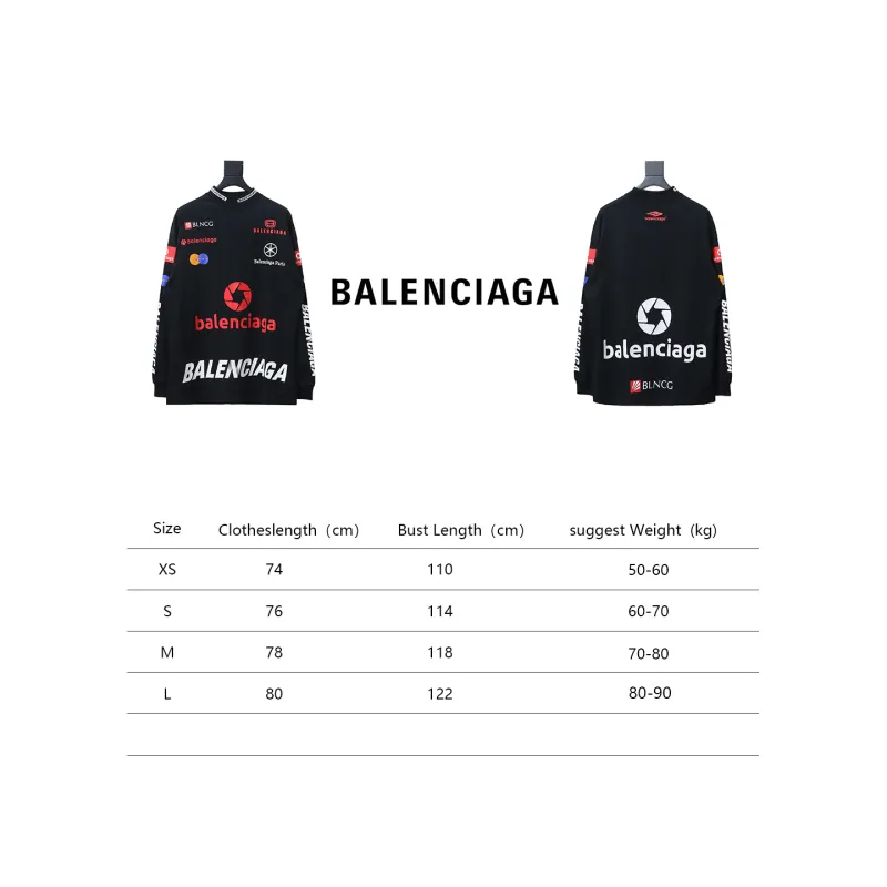 PK Balenciaga 23ss multi-element print full-mark long-sleeved T-shirt 1