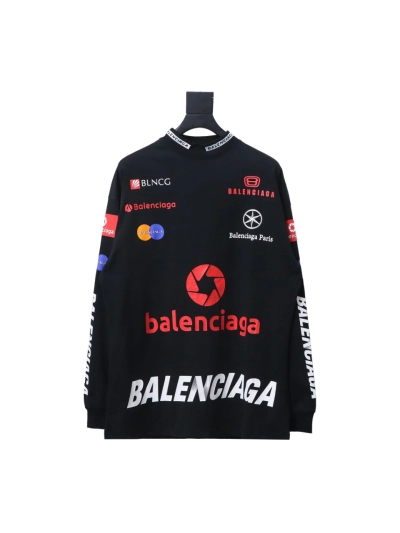  Balenciaga 23ss multi-element print full-mark long-sleeved T-shirt 1 01
