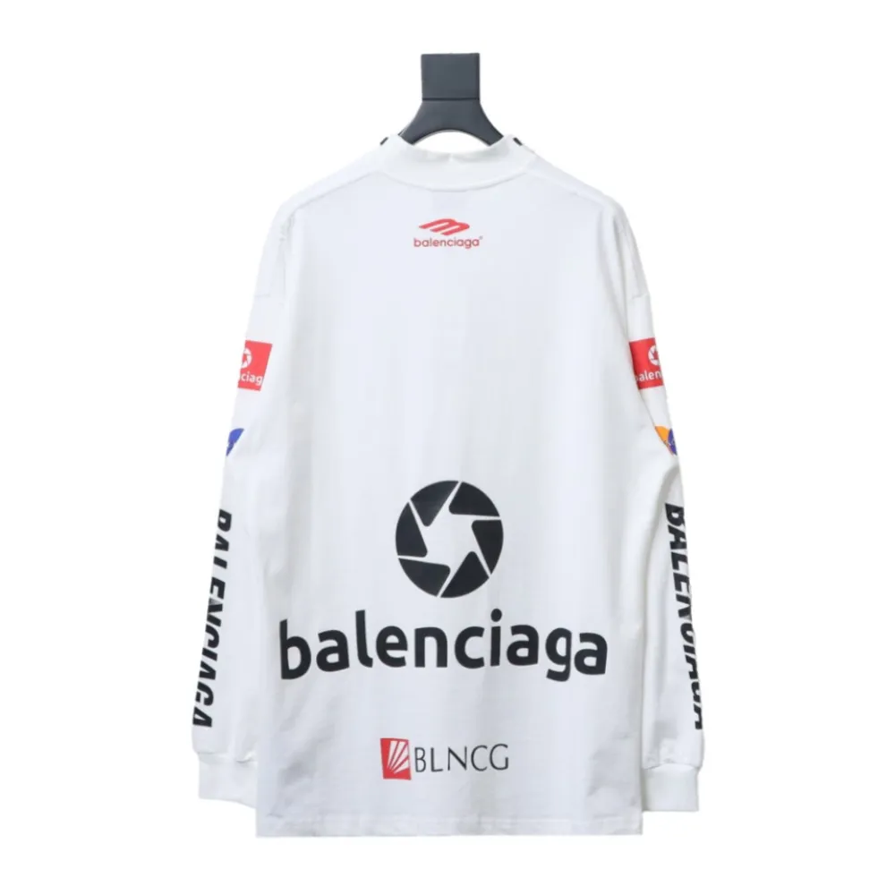 Balenciaga 23ss multi-element print full-mark long-sleeved T-shirt 2