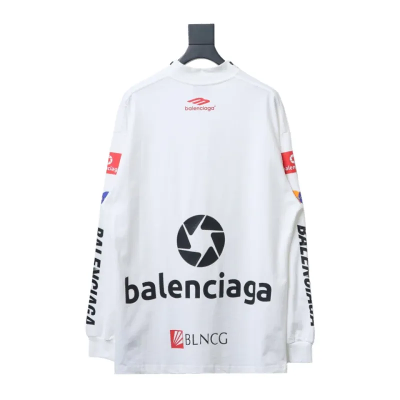 Balenciaga 23ss multi-element print full-mark long-sleeved T-shirt 2